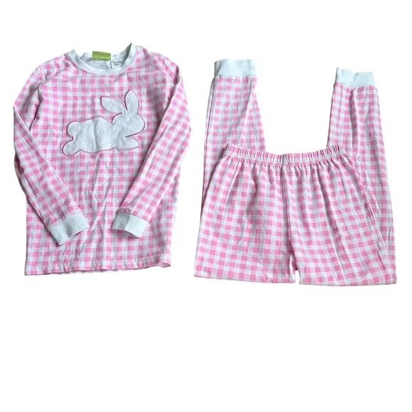 Classic Whimsy Bunny Pink Check PJs - Picture 1 of 7